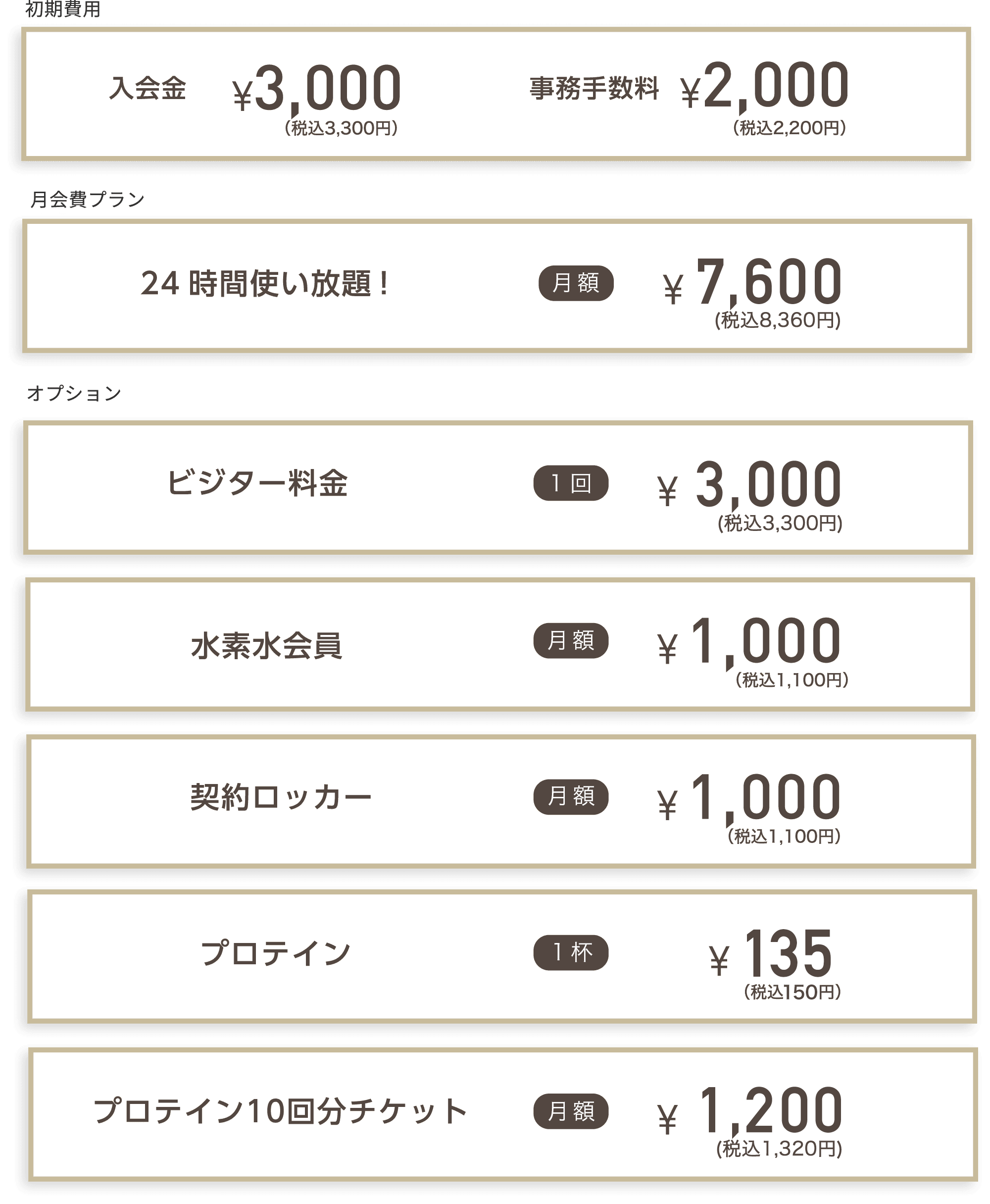 料金表